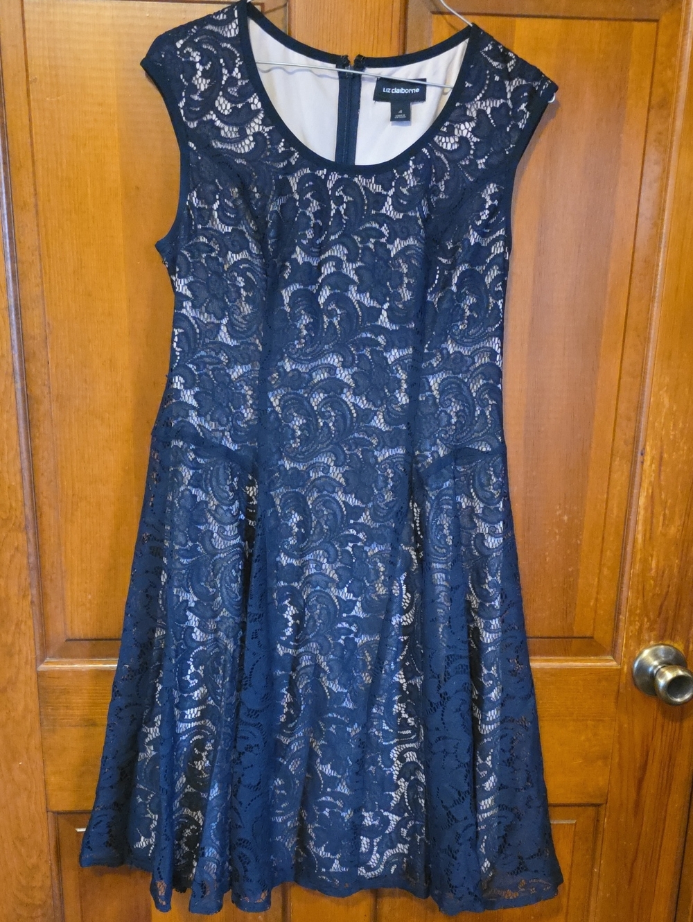 Liz Claiborne Navy Lace Fit & Flare Dress